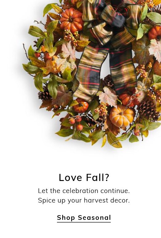 Love Fall? Let the celebration continue. Spice up your harvest decor.  Shop Seasonal